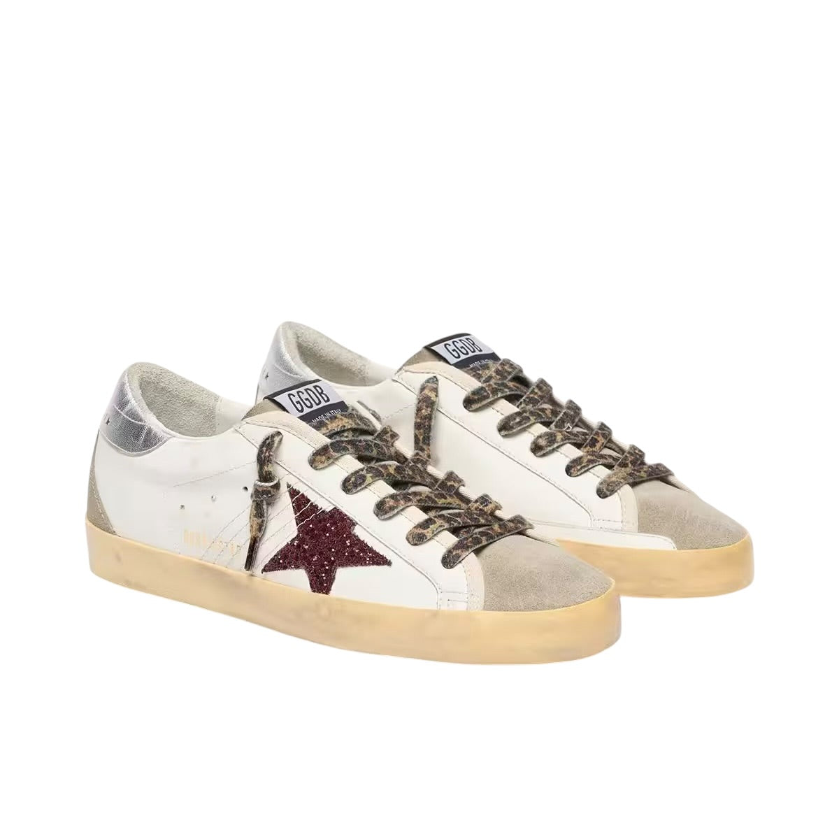 Basket Golden Goose Super-Star à Paillettes Bordeaux