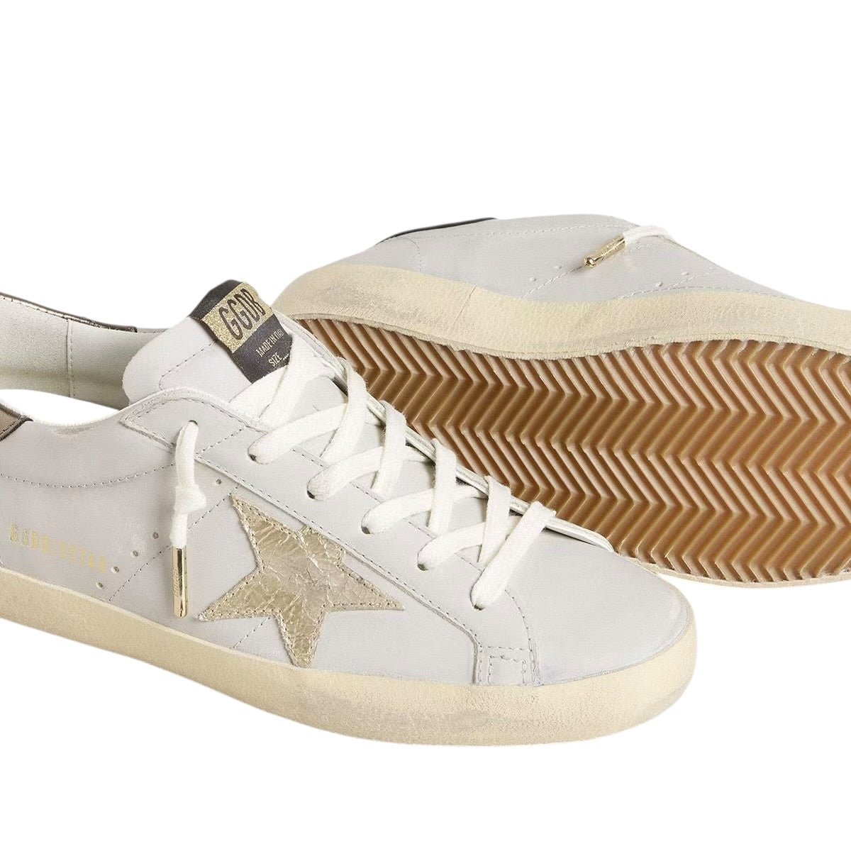 Basket Golden Goose Super-Star en Cuir Craquelé