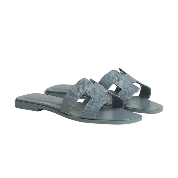 Claquettes Hermès Gris Bleuté